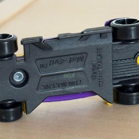 Hot Wheels Med-Evil Yellow Purple Diecast Car Mystery Models 2013 Racing Theme - Picture 6 of 6